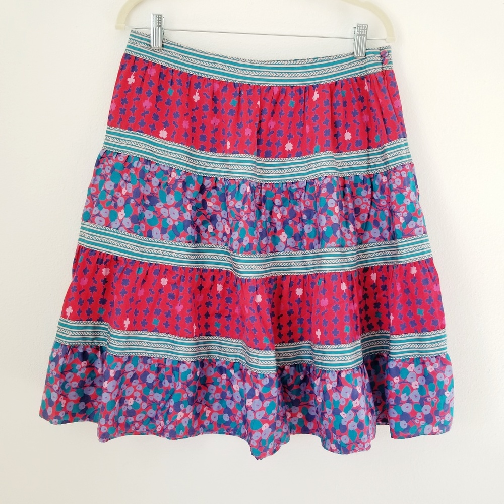 MARC JACOBS Floral Tiered Circle Cotton Skirt